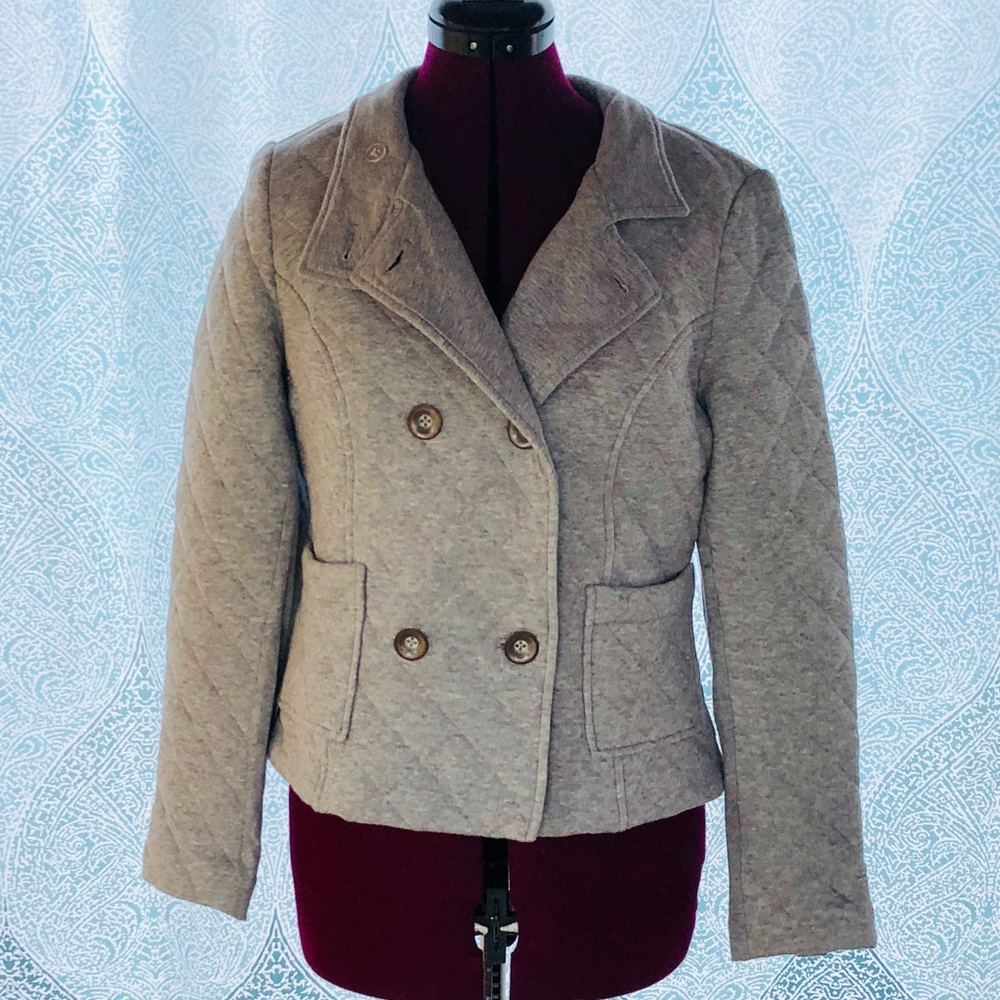 Cabi Quilted Jacket Gray M Medium Grey Coat
